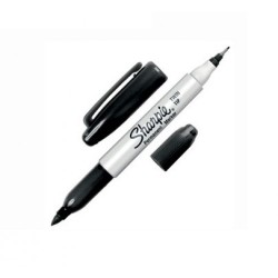 Marcador Doble Punta Negro